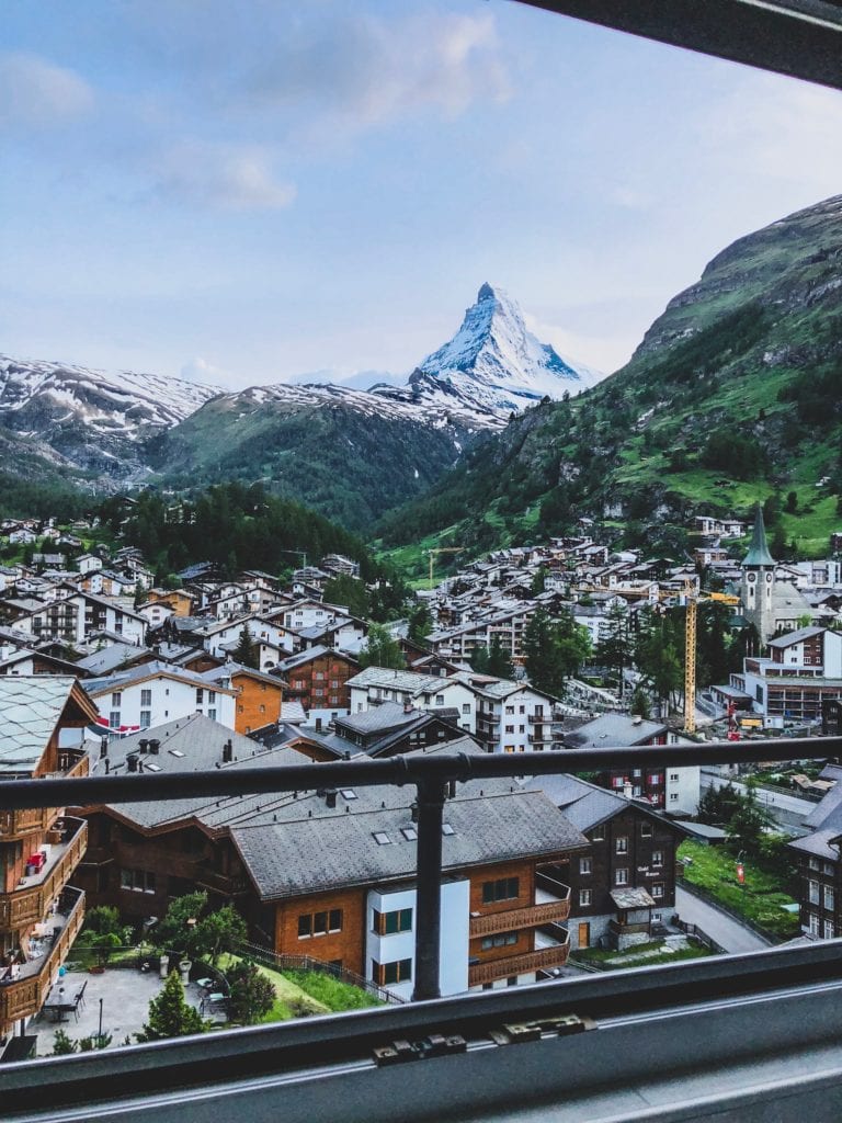 Zermatt, Switzerland town with view of matterhorn