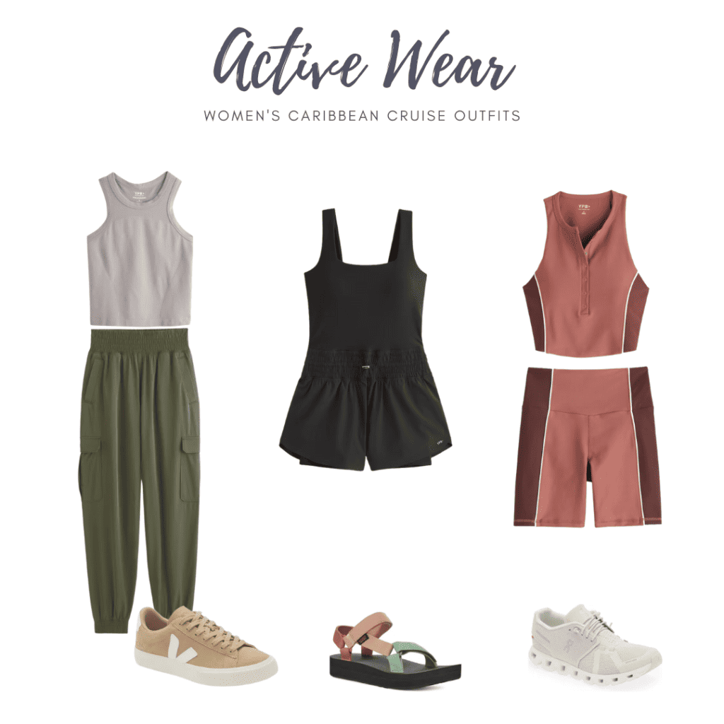 three cruise atheltic outfit ideas