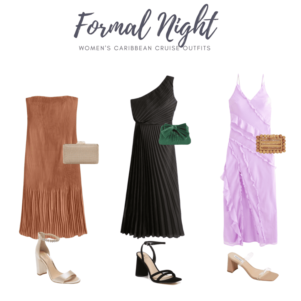 Three cruise dress ideas for formal night