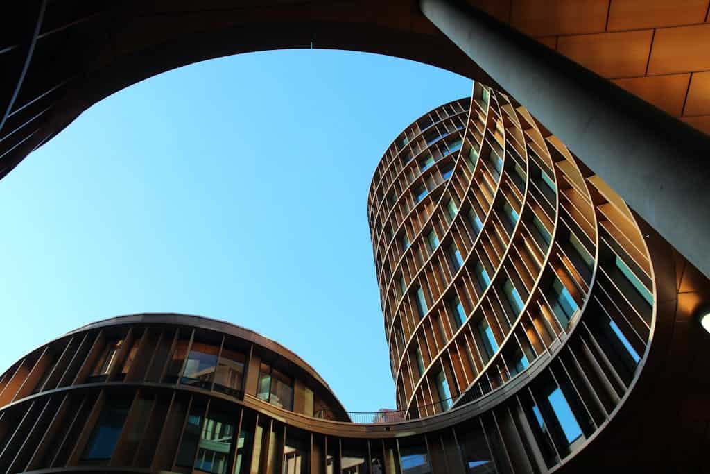 Worm's Eye View of City Buildings