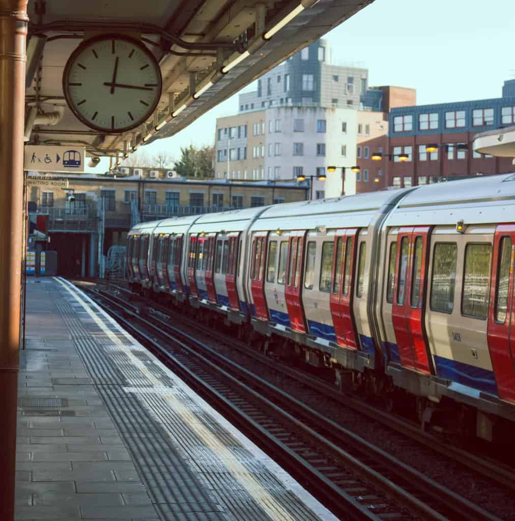 Gray and Red Train on Subway